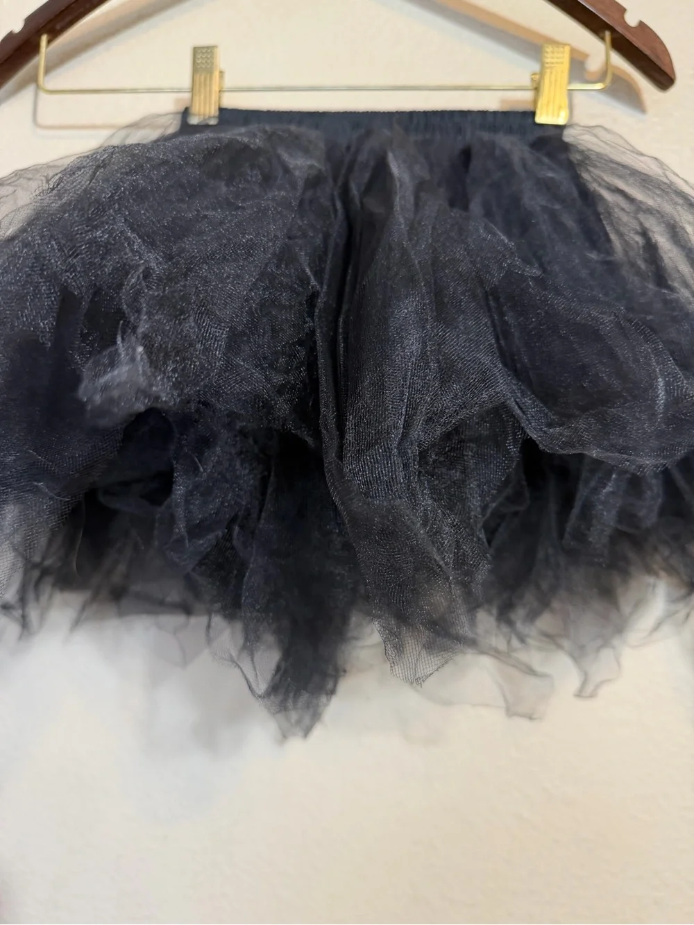 Girls Black Layered Tulle Mini Skirt